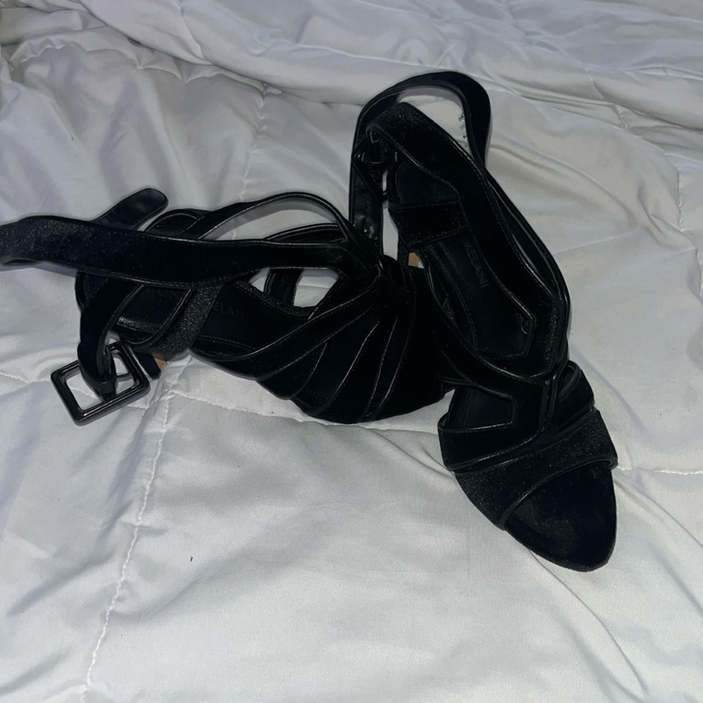 Black velvet heels women’s size 7.5